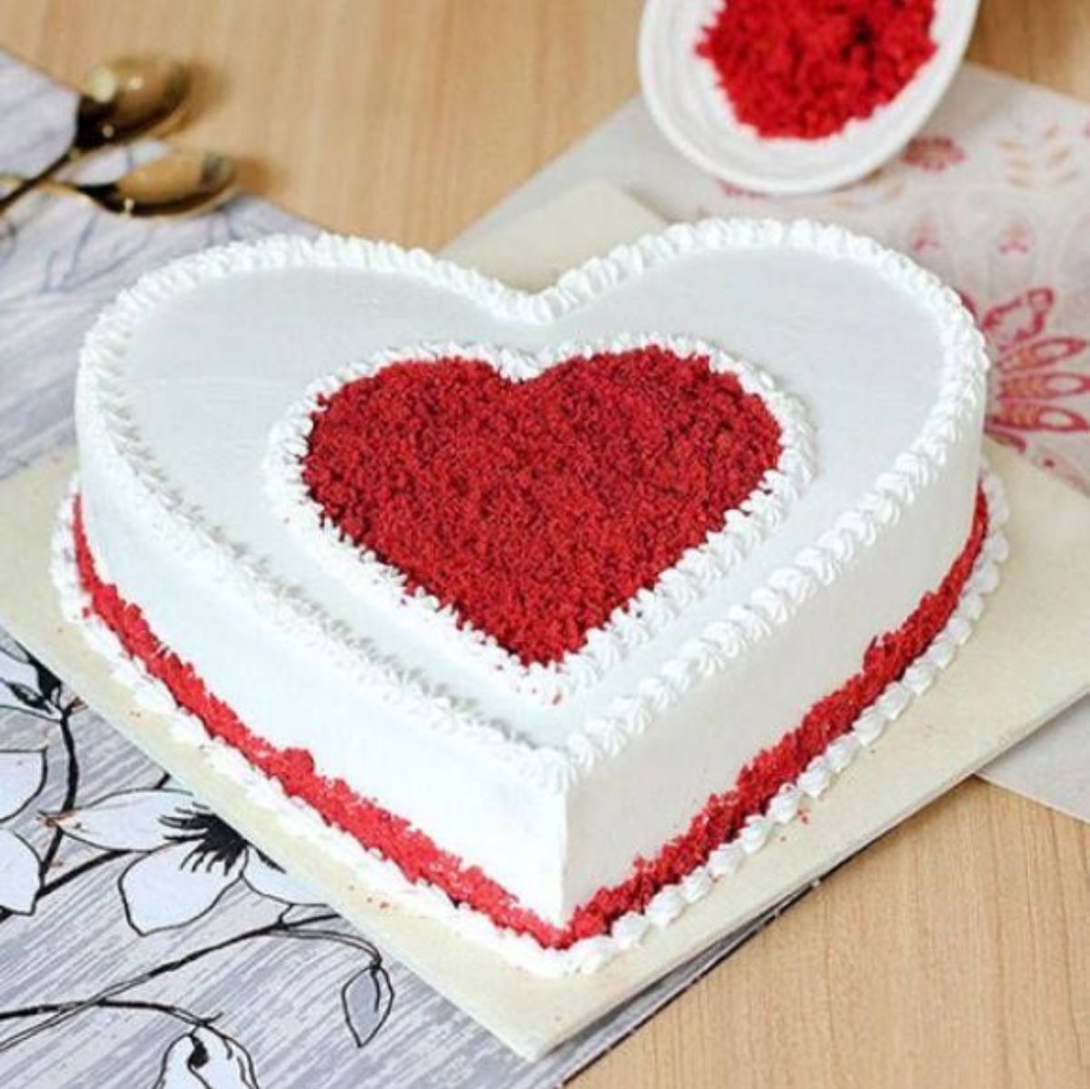 Heart Shaped Anniversary Cake - Dough and Cream