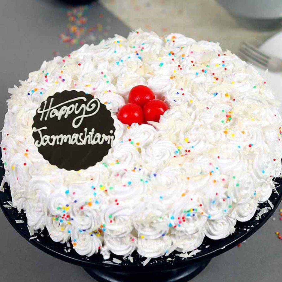 Rainbow Sprinkler Birthday Cake