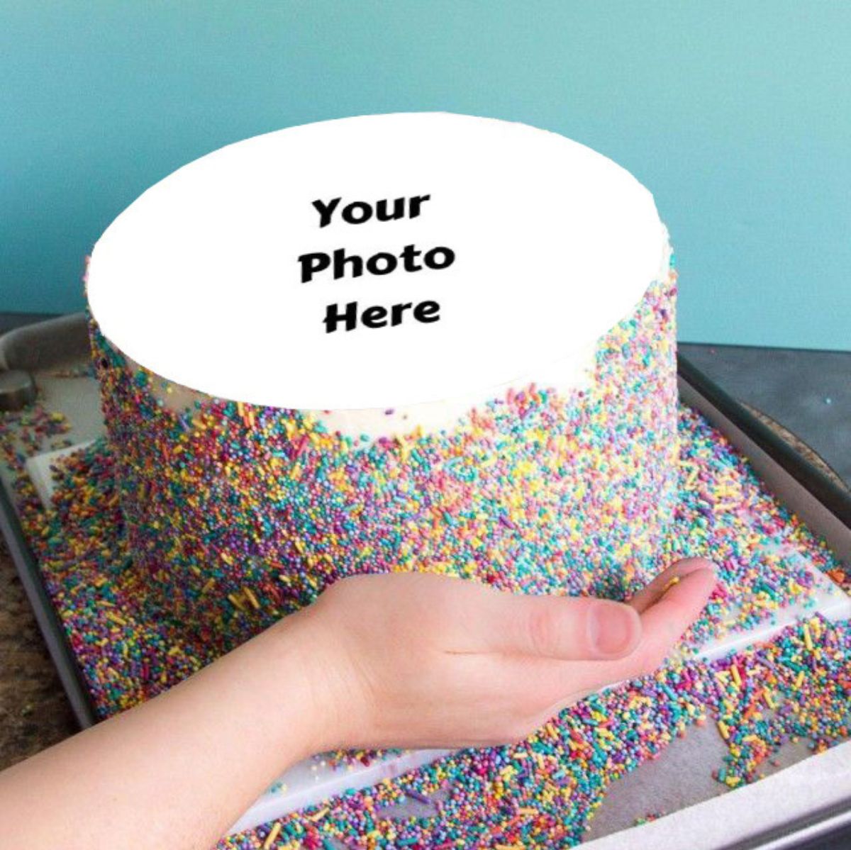 Rainbow Photo Cake