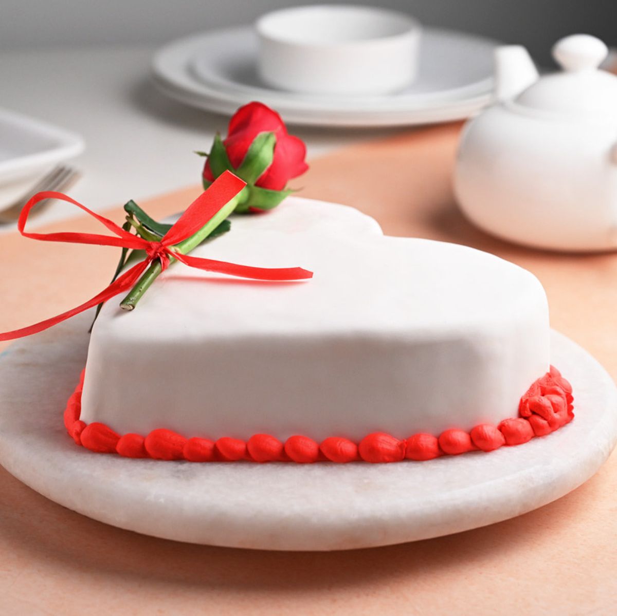 Rosy Vanilla Fondant Cake
