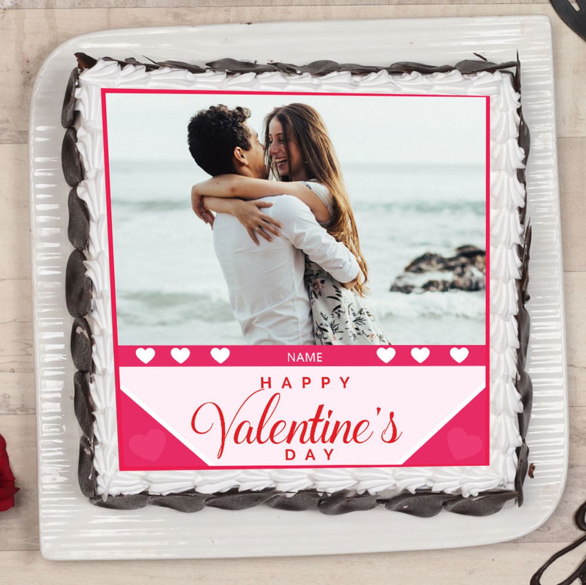 Happy Valentine's Day Photo Cake