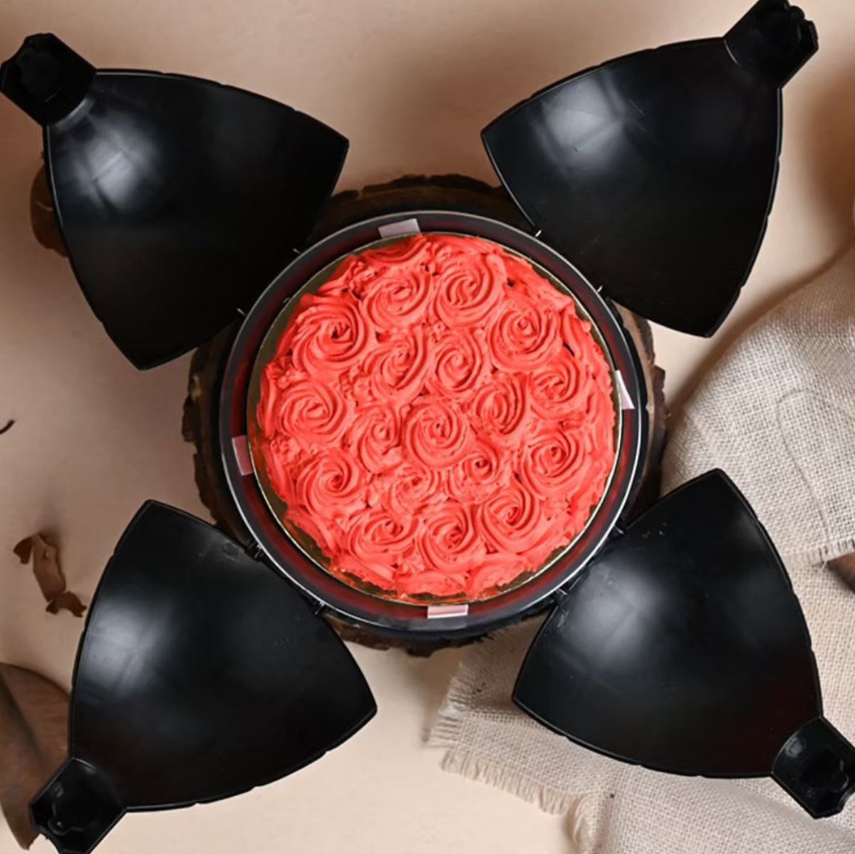 Floral Red Velvet Bomb Cake