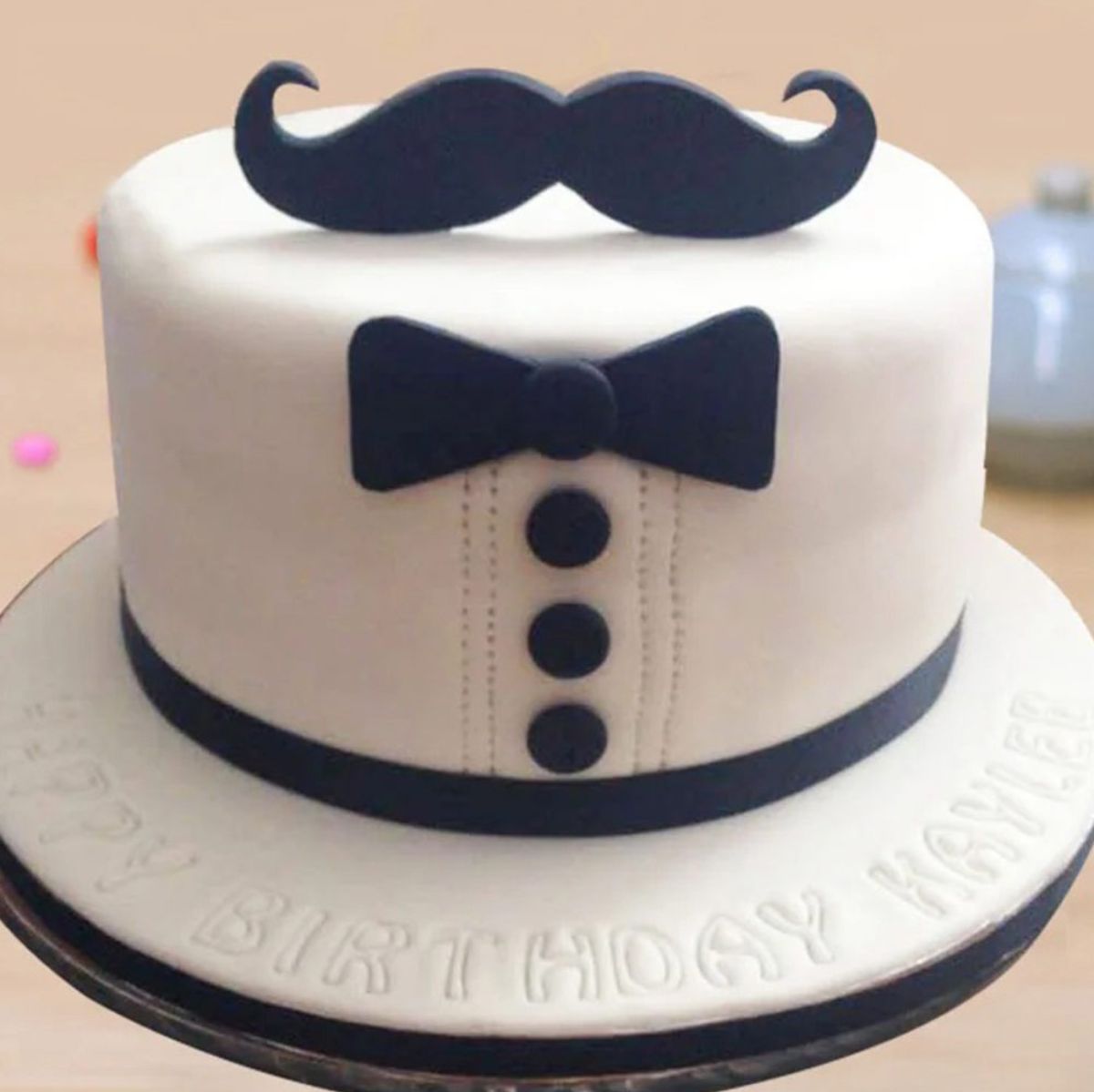 Mustache Fondant Cake