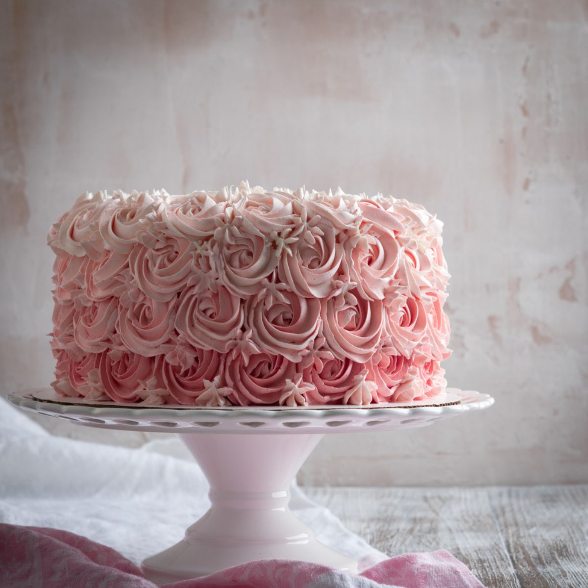 Ombre Pink Rose Cake