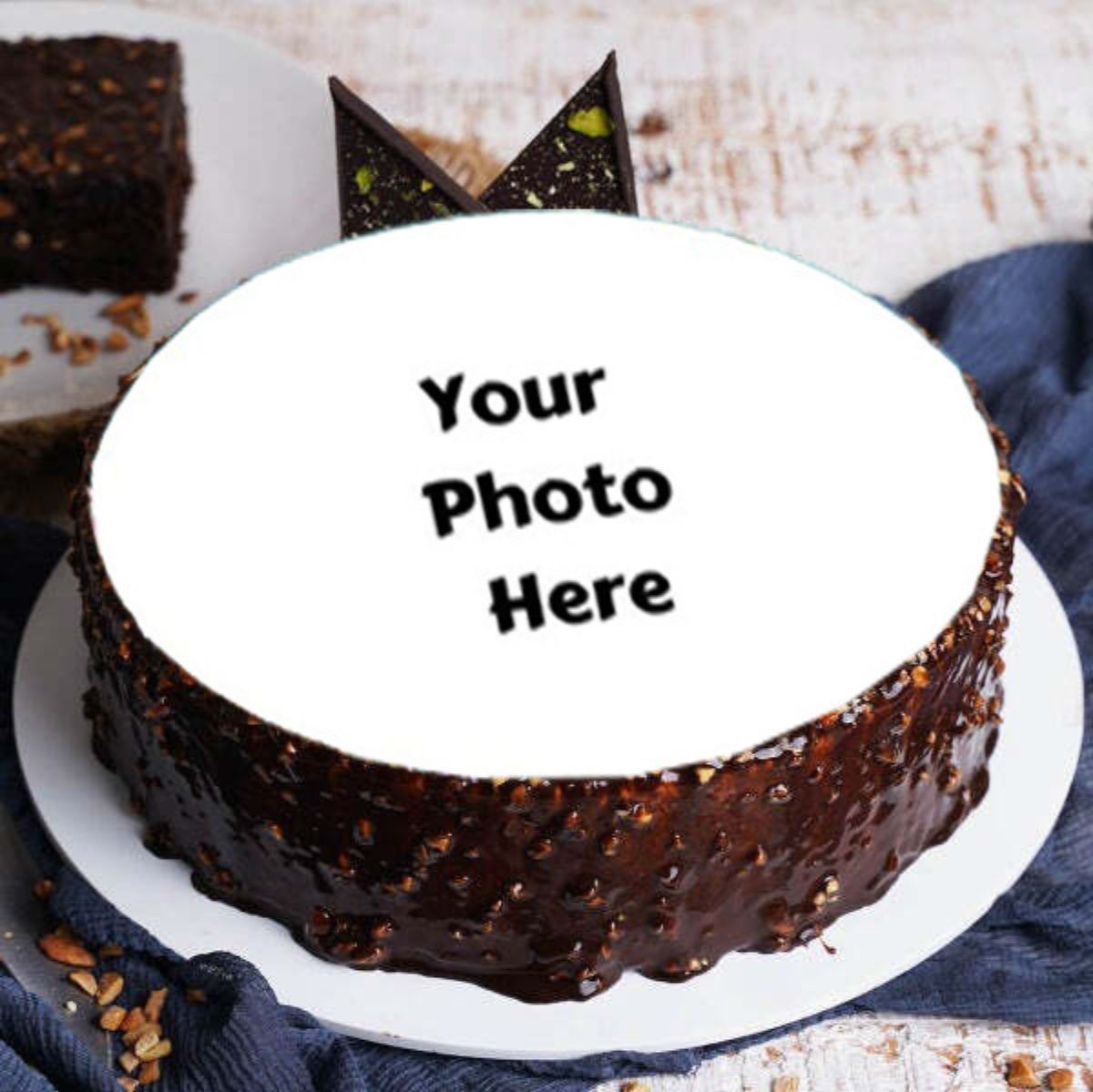 Chocolate Cashew Photo Cake