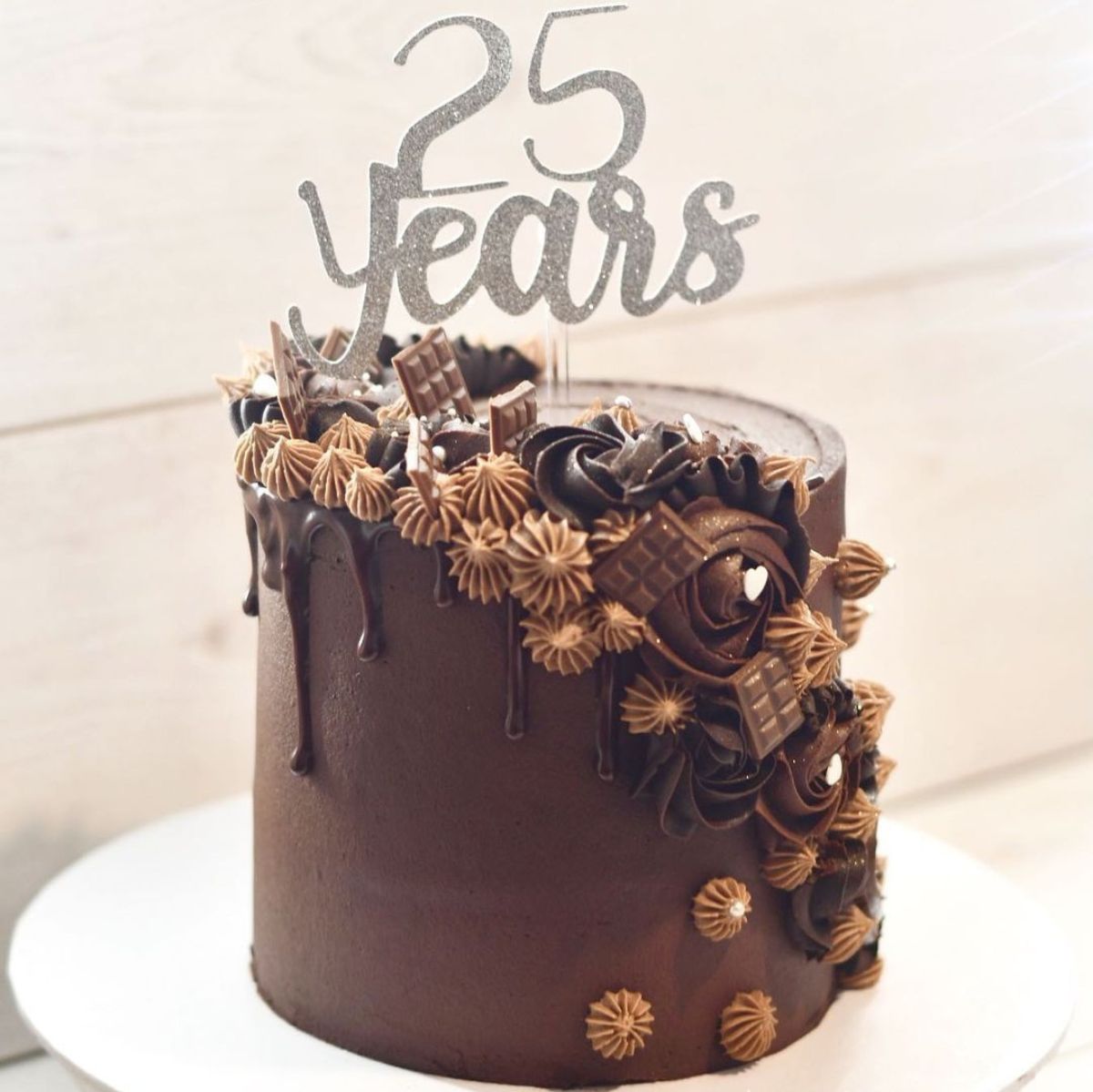 Silver Jublee Anniversary Chocolate Truffle Cake