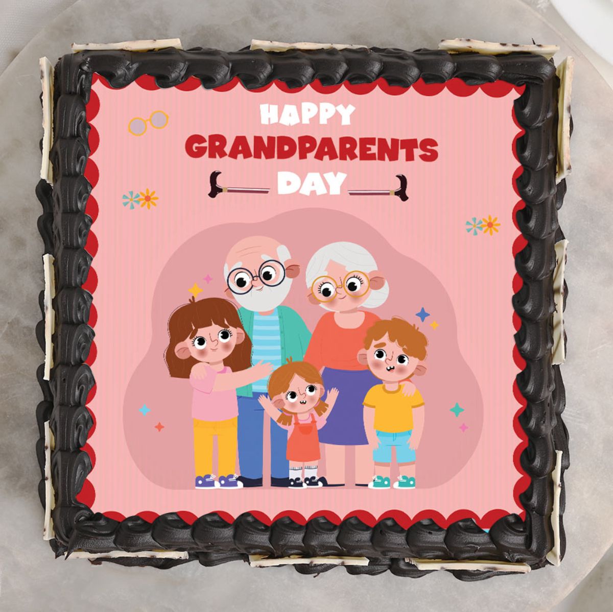 Happy Grandparents Day Photo Cake