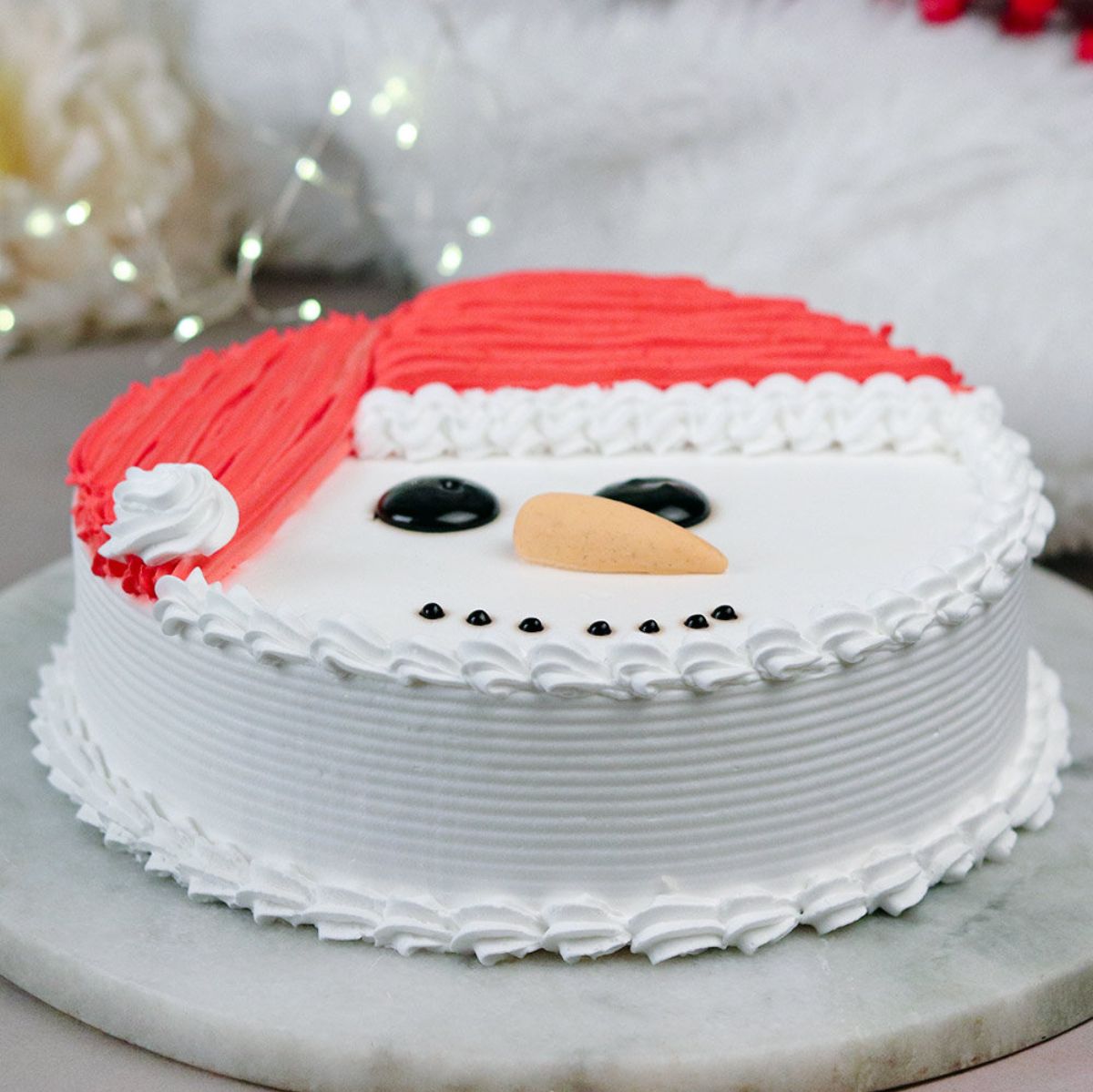 Red N White Vanilla Santa Cake