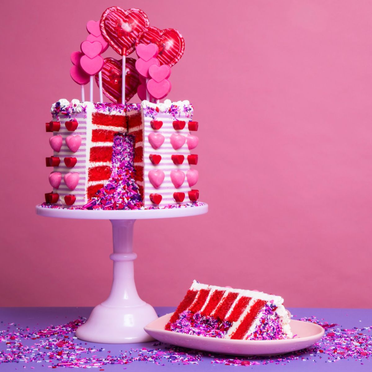 Heart Red Velvet Surprise Cake