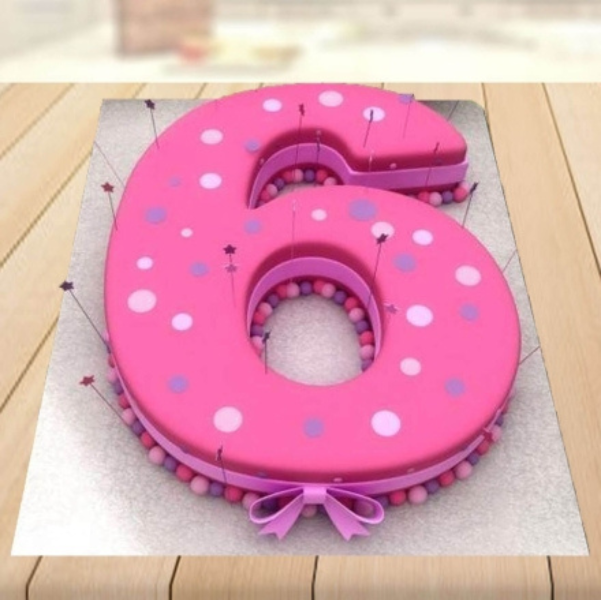 Number 6 Red Velvet Cake