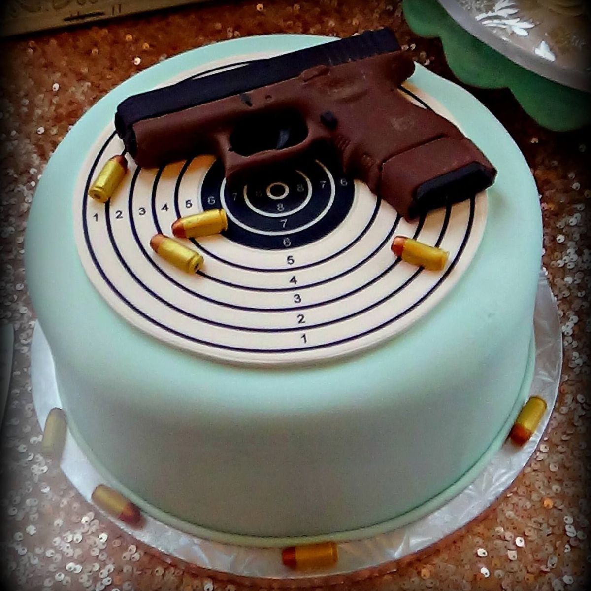 Guns and Bullets Fondant Cake
