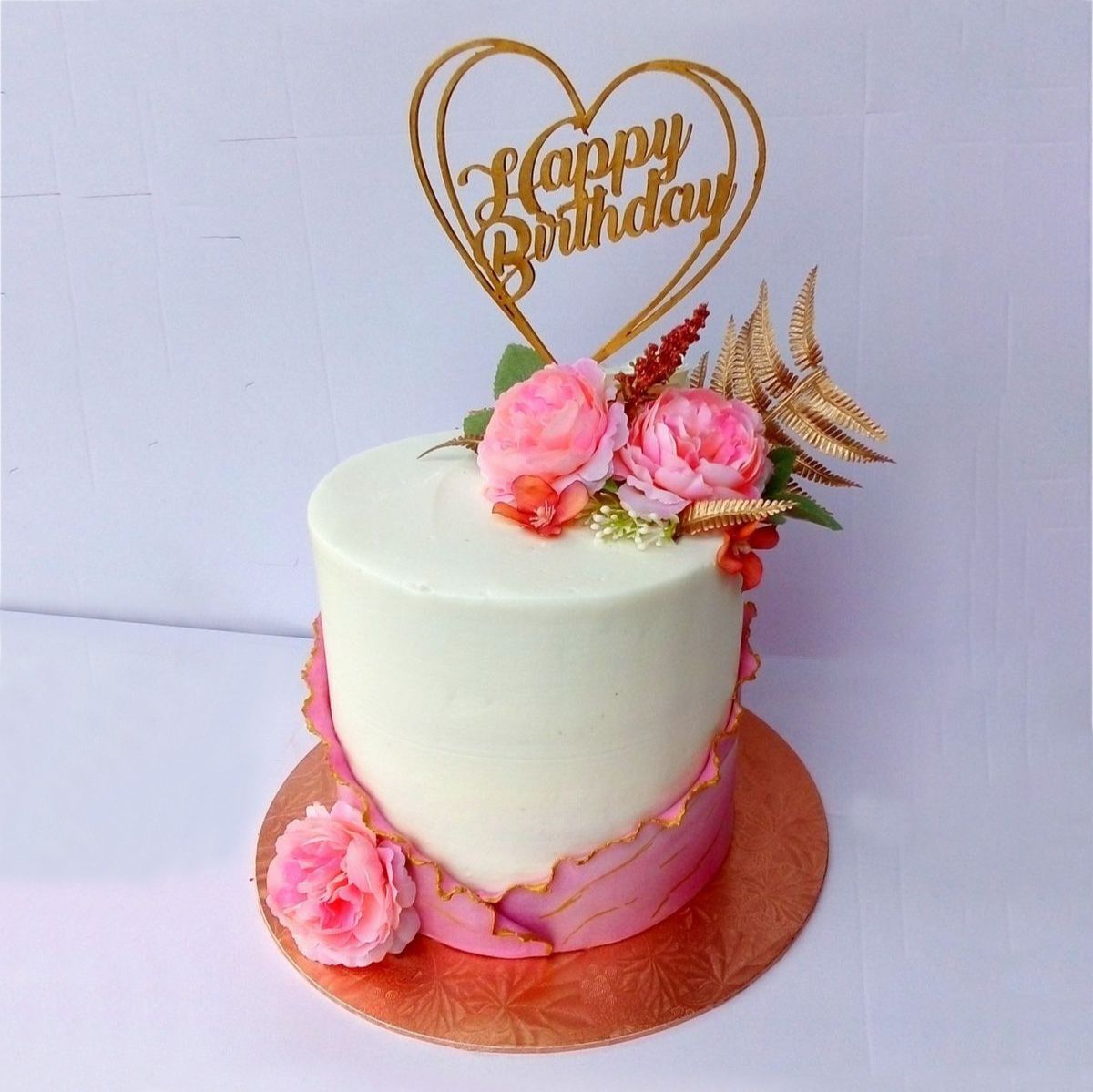 Happy Birthday Fondant Cake - Dough and Cream