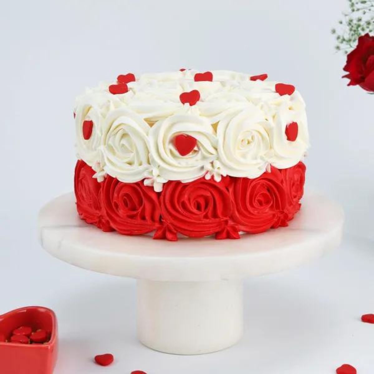 Valentine Red & White Cake