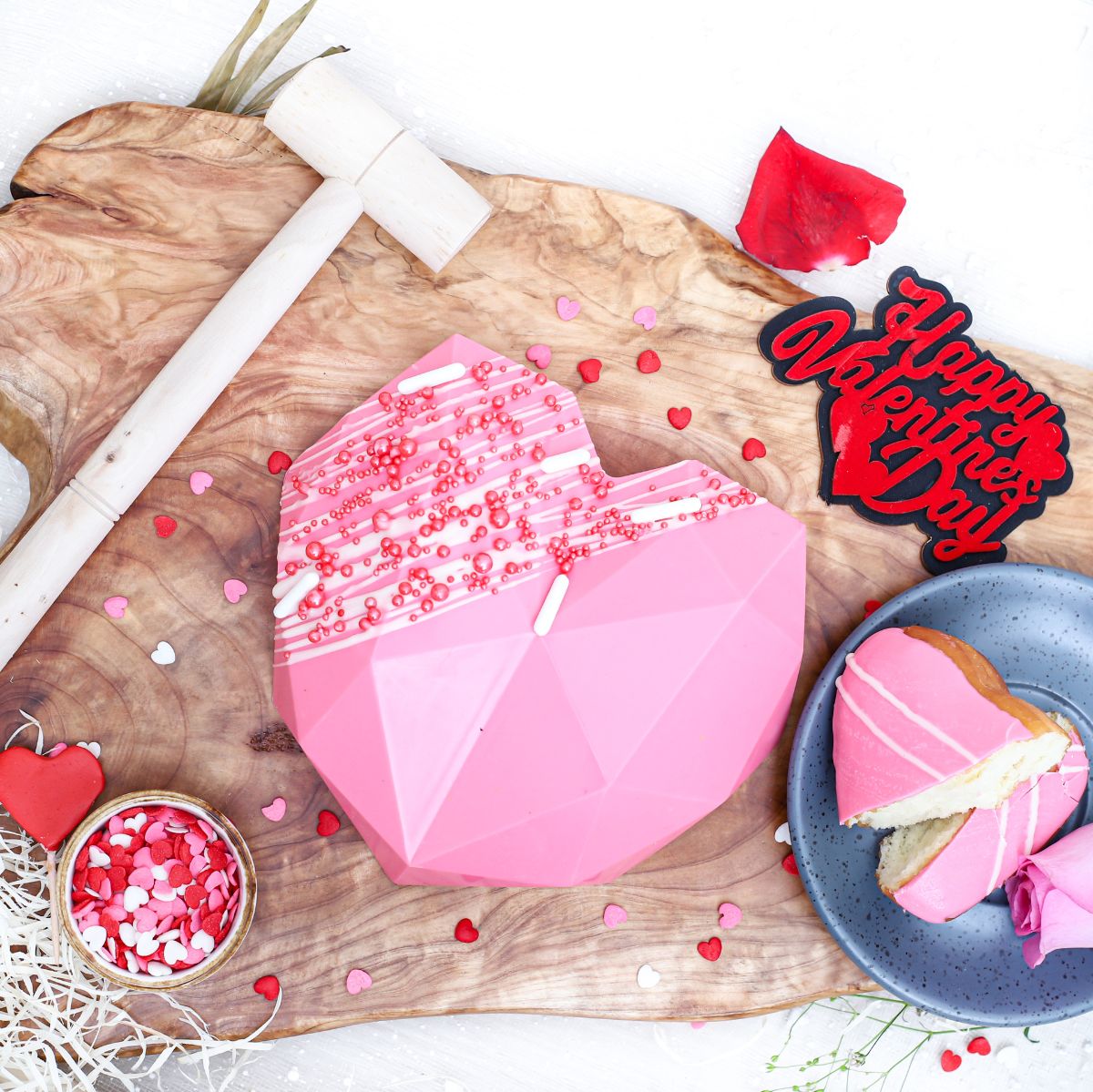 Pink Valentine Pinata Cake