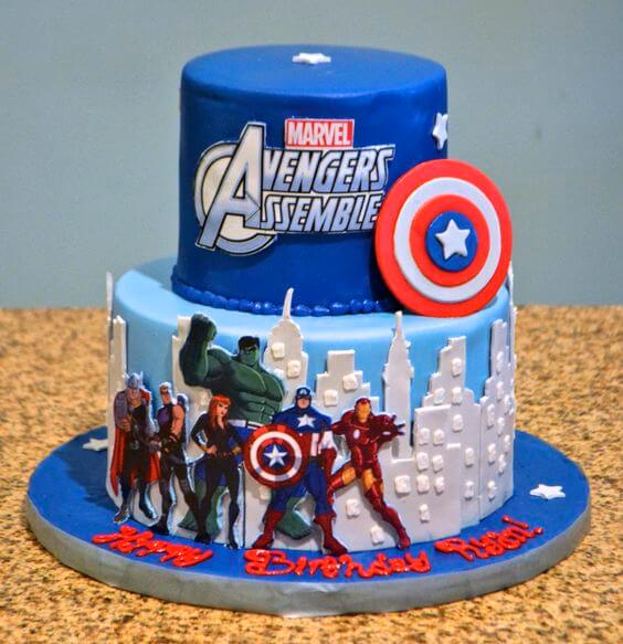 Avengers Assemble Semi Fondant Cake