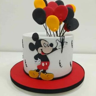 Mickey Mouse with Fondant Baloons Cake