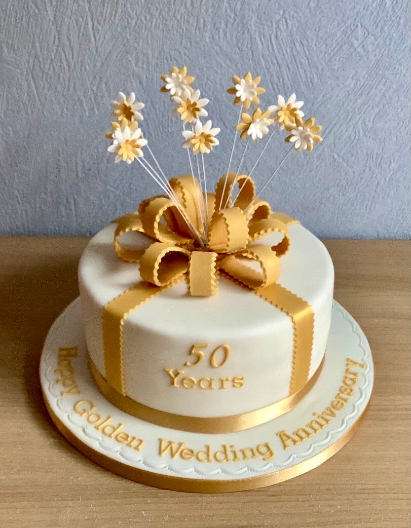 Happy Golden Wedding Anniversary Cake - Dough and Cream