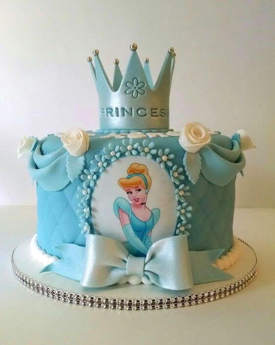 Cinderella Crown And Bow Tie Fondant Cake