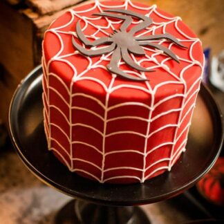 Spiderman Logo Fondant Birthday Cake