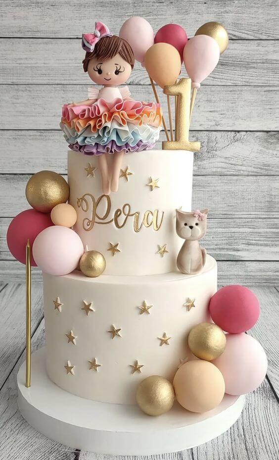 1st Birthday Baby Girl Cake | Buy One Digit Cake