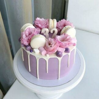 Pretty Pink Fresh Floral Cream Cake(1)