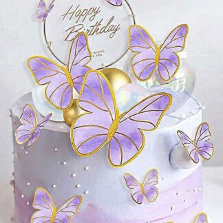 Happy Birthday Butterfly Semi Fondant Cake