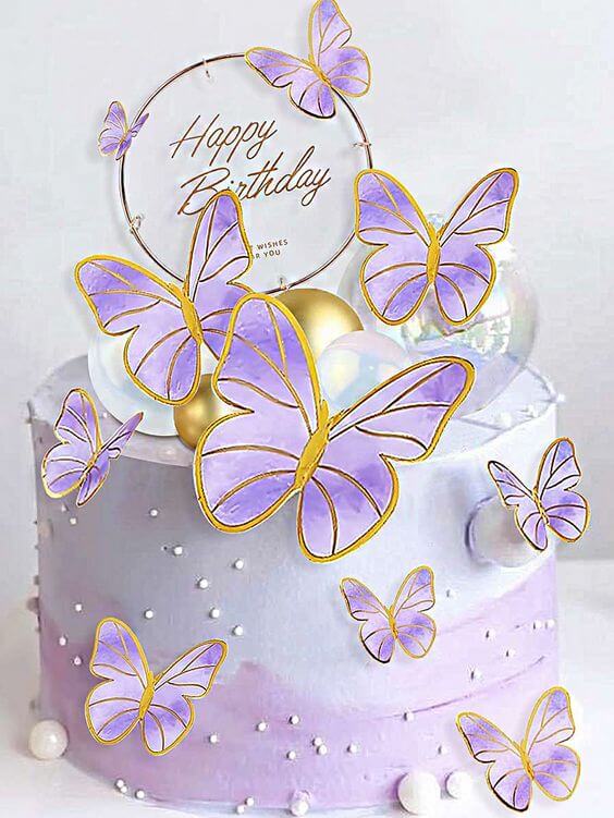 Lilac Butterfly Cake - Dough and Cream