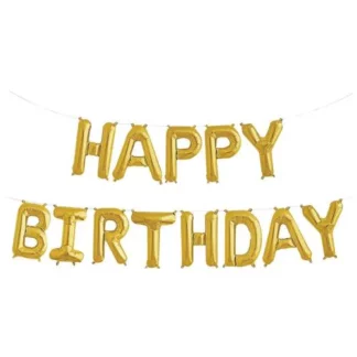 Happy Birthday Foil Balloon - Golden Colour, 16 Inches Letter, 1 pc