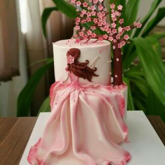 Spring Girl Fondant Floral Cake