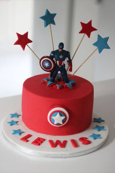 Captain America Fondant Cake