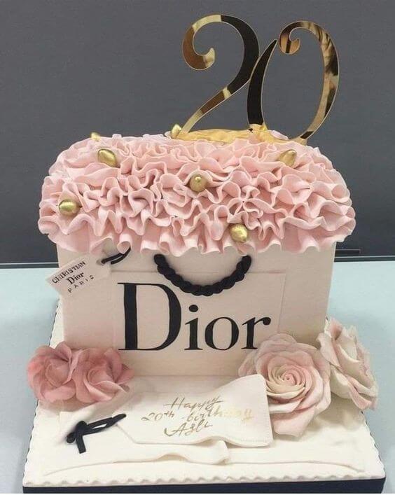 Christian Dior Bag Fondant Floral Cake