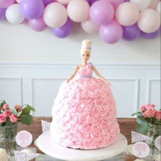 Barbie Floral Cream Dress Cake