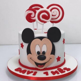 Mickey Mouse Fondant Candy Birthday Cake