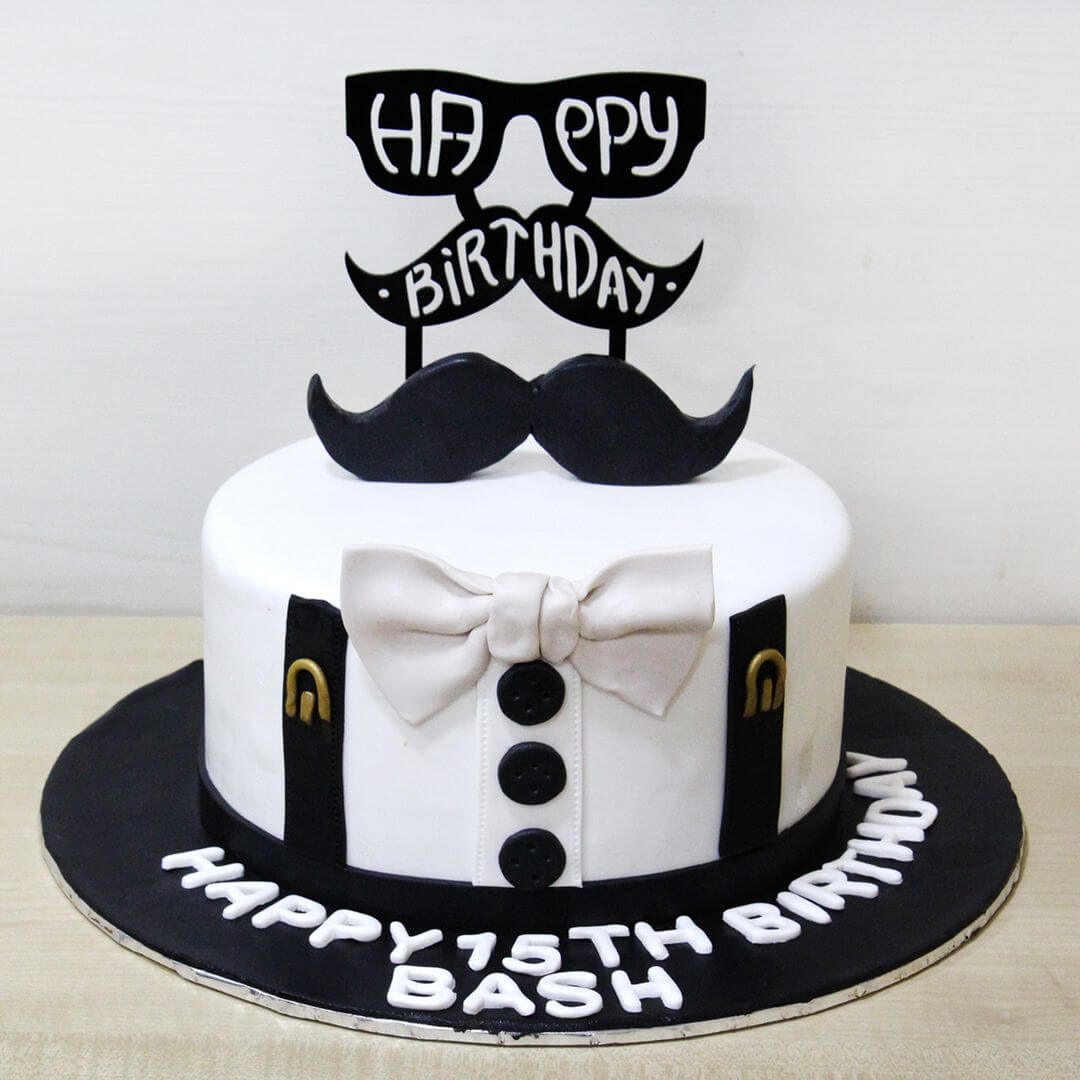 Mustache Birthday Cake