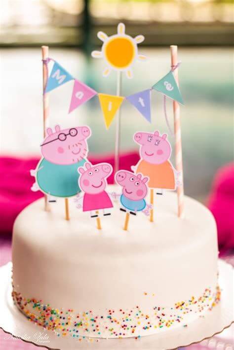 Peppa Pig Theme Cream Birthday Cake