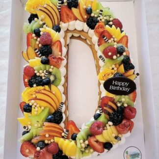 Fresh Fruit Letter D Cake