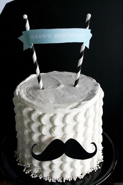 Mustache Little Man Birthday Cake