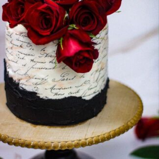 Love Letter & Roses Cake