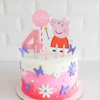 Peppa Pig with Butterfly theme Cream Cake