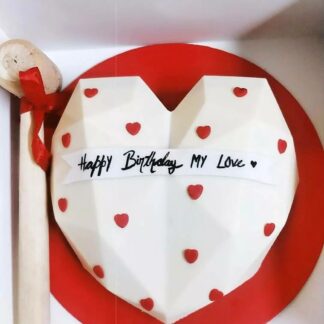 Red & white Valentine’s Pinata cake