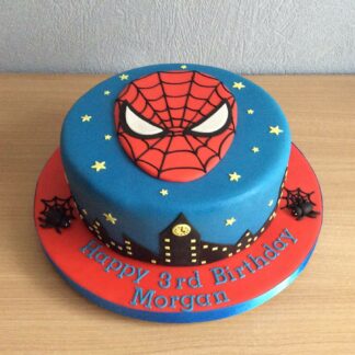 Spiderman Logo Fondant Birthday Cake