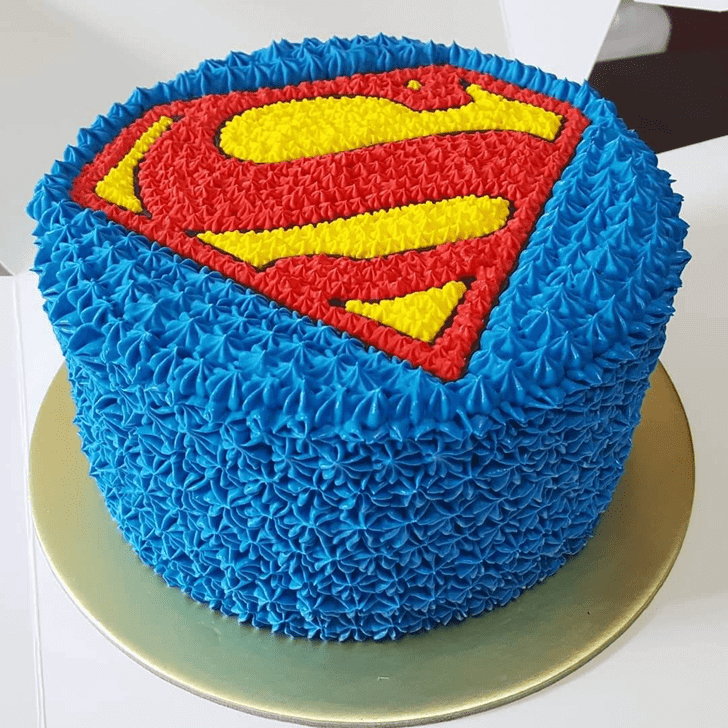 Superman Logo Cream Cake