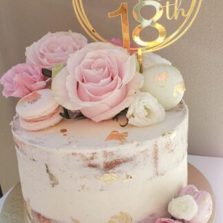 Pink Rose Flore Birthday Cake