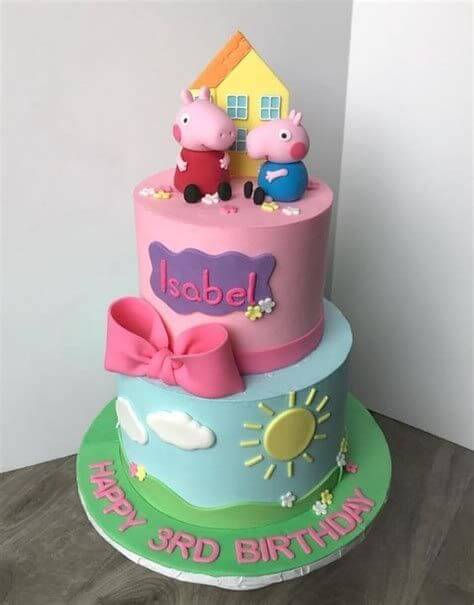 Peppa Pig Cake - Ribbons & Balloons-sonthuy.vn