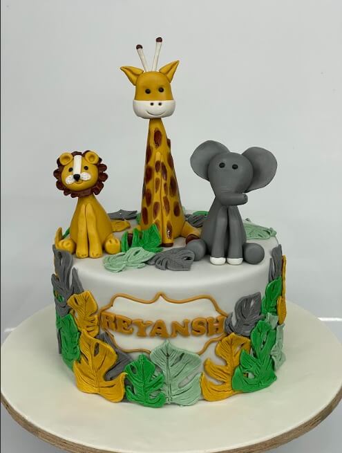 Jungle Theme Fondant Cake