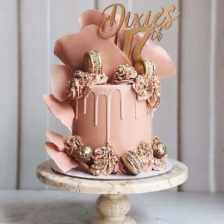Rose Gold Glossy Birthday Cake