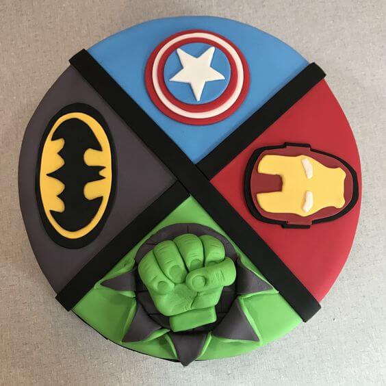 Avengers Team Logo Fondant Cake