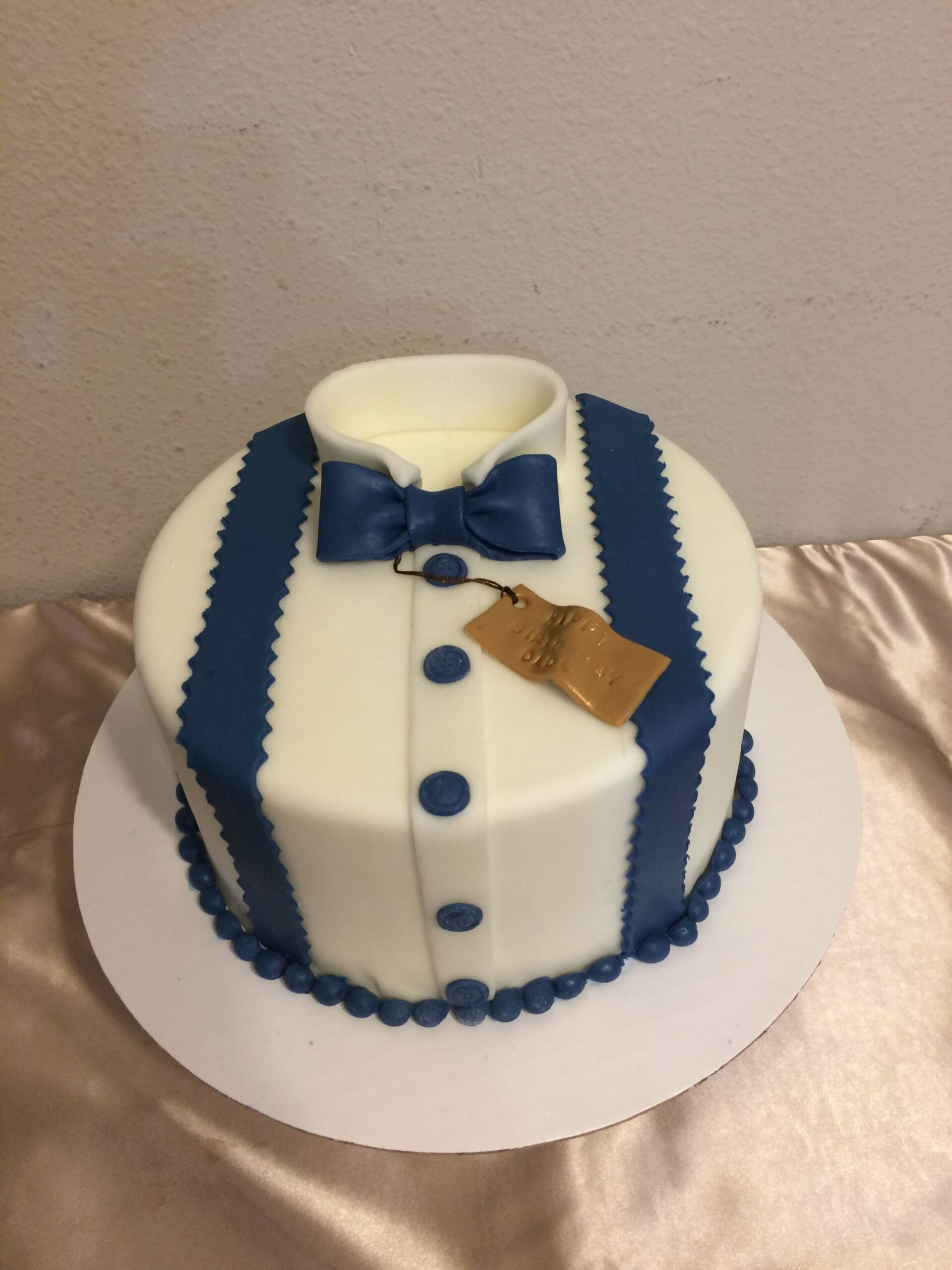 Bow Tie and Shirt Fondant Cake