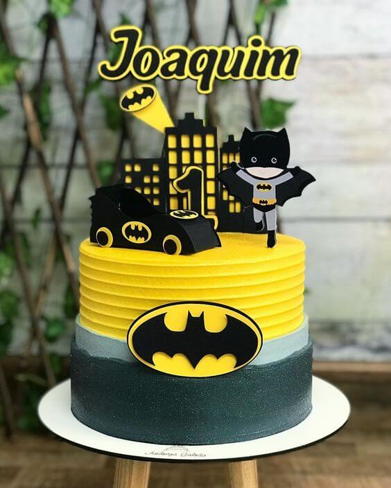 Kid Batman Comic Semi Fondant Cake
