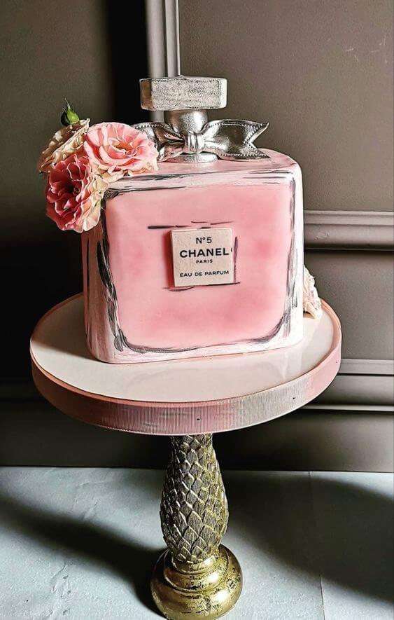 Chanel Perfume Bottle Fondant Cake